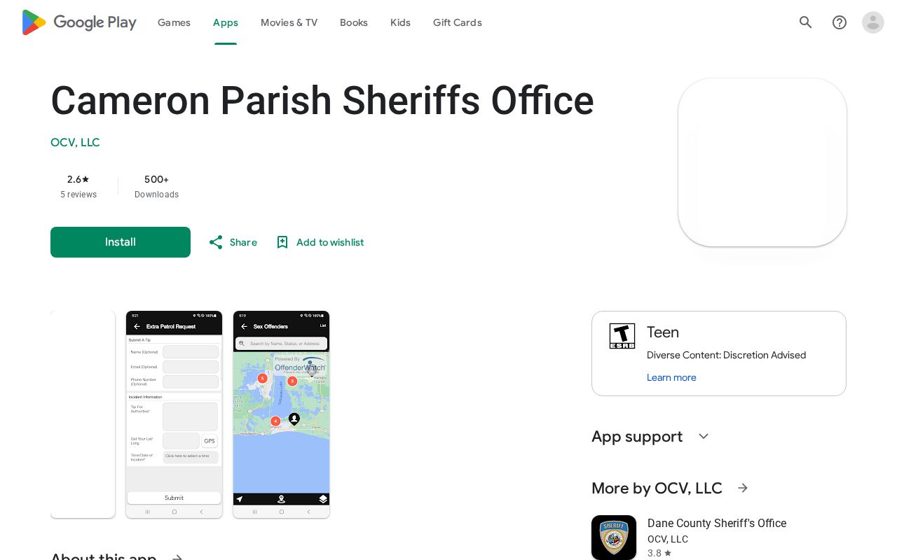 Cameron Parish recent arrests sheriff app listing